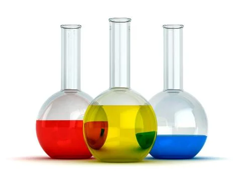 Glass flasks with liquid substance Stock Illustration