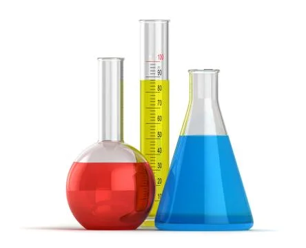 Glass flasks with liquid substance Stock Illustration