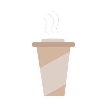 Glass of flat-style coffee on white background Stock Illustration