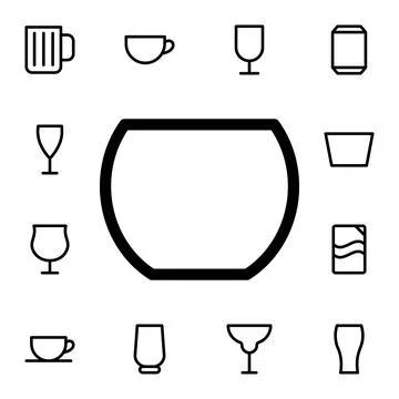 Glass flat vector icon in glass drink pack Stock Illustration