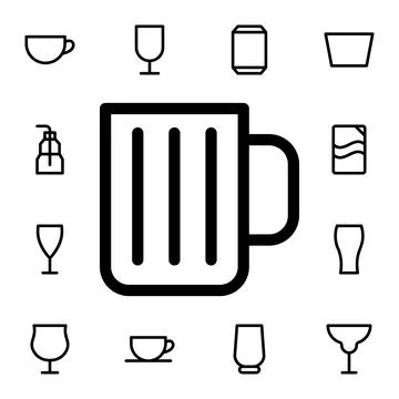 Glass flat vector icon in glass drink pack Stock Illustration