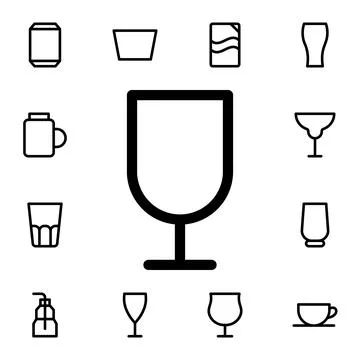 Glass flat vector icon in glass drink pack Stock Illustration