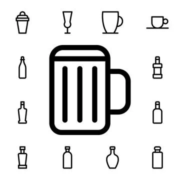 Glass flat vector icon in glass drink pack Stock Illustration