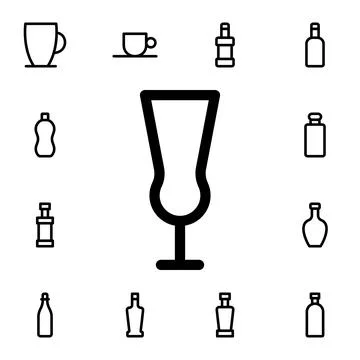 Glass flat vector icon in glass drink pack Stock Illustration