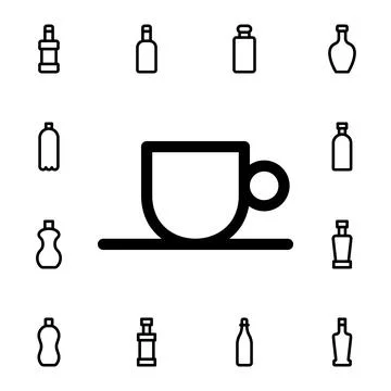 Glass flat vector icon in glass drink pack Stock Illustration