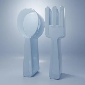 Glass Fork and spoon icon isolated on grey background. Cooking utensil. Cut.. Stock Illustration