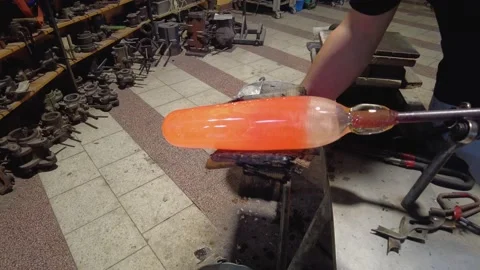 Glass forming Stock Footage 205611894