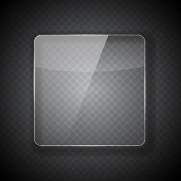 Glass Frame on Abstract Transparent Background. Vector Illustrat Stock Illustration