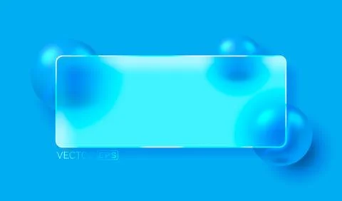 Glass frame with colored spheres on background. Vector illustration Illustrazione stock