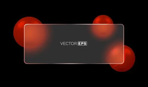 Glass frame with colored spheres on background. Vector illustration Illustrazione stock