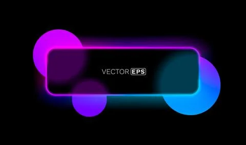 Glass frame with colored spheres on background. Vector illustration Illustrazione stock