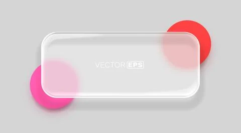 Glass frame with colored spheres on background. Vector illustration Illustrazione stock