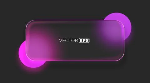 Glass frame with colored spheres on background. Vector illustration Illustrazione stock