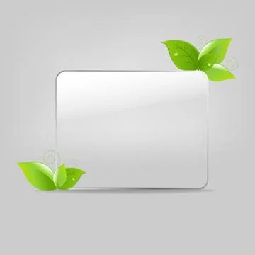 Glass frame with leafs Stock Illustration