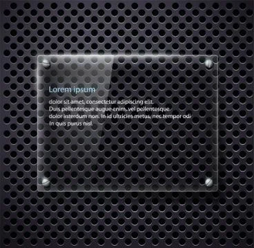 Glass frame on metallic surface 스톡 일러스트