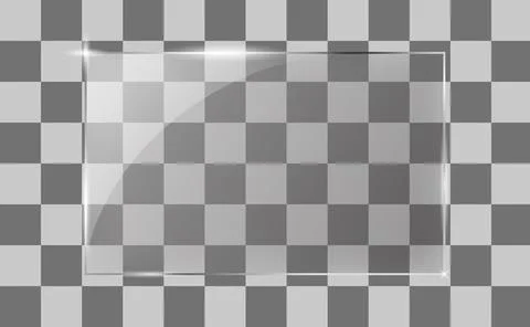 Glass frame plate blur on transparent background Stock Illustration