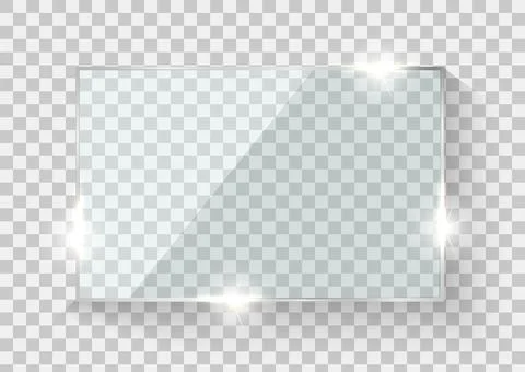 Glass frame. Realistic glossy button. glass border on trnsparent background. 스톡 일러스트