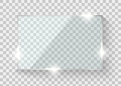 Glass frame. Realistic glossy button. Vector glass border on trnsparent 스톡 일러스트