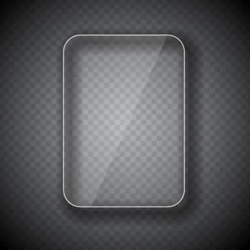 Glass Frame, Rectangular Button on Checkered  Abstract Transpare イラスト素材