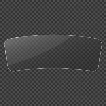 Glass frame. Windshield. Realistic clear glass on transparent background. Iso Stock Illustration