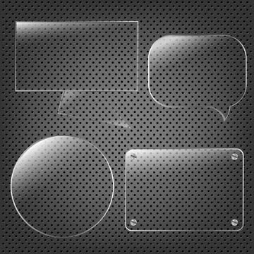 Glass framework set on abstract metal background Stock Illustration