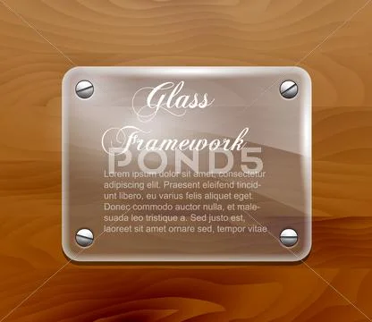 Glass framework on wooden a background Stock Illustration
