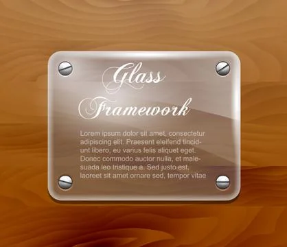 Glass framework on wooden a background Illustrazione stock