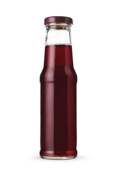 Glass of fresh red cherry juice isolated on white. Stock Photos