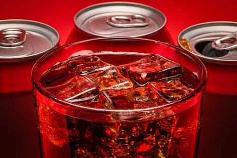 Glass full of ice cubes Stock Photos
