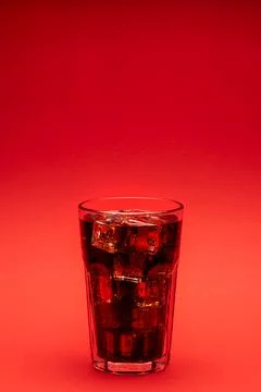 Glass full of ice cubes Stock Photos