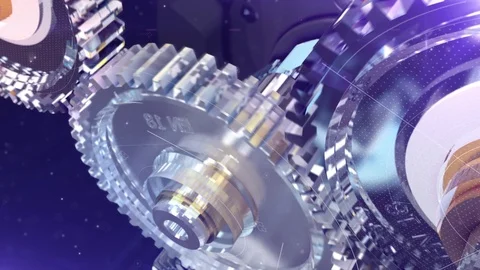Glass Gear Loop Stock Footage 69754645