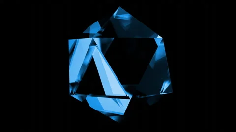 Glass geometric low poly sphere shape with triangles motion graphics with Video stock 295181301