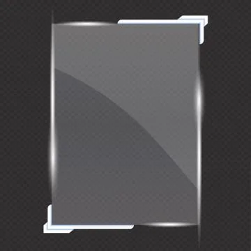 Glass geometric shape on a transparent background. Glass banners for advertising Stock Illustration