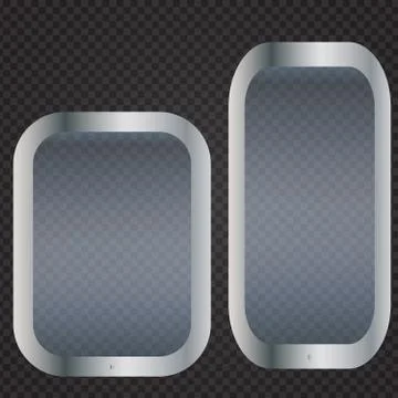 Glass geometric shape on a transparent background. Glass banners for advertising Stock Illustration