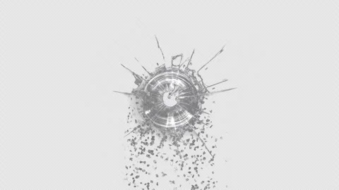 Glass getting hit by several gunshot bullets. Stock Footage 332048530