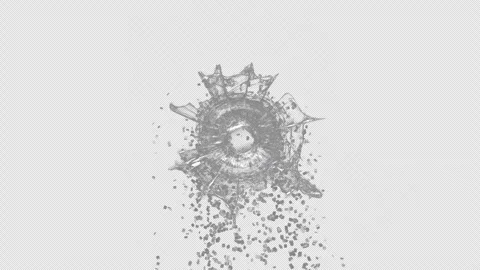 Glass getting hit by several gunshot bullets. Stock Footage 332049045
