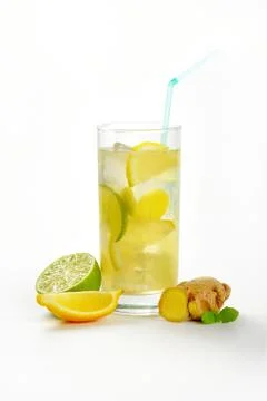Glass of ginger ale Stock Photos