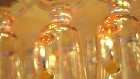 Glass glasses on the bar Stock Footage 120237906