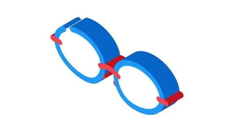 Glass glasses optical isometric icon animation Stock Footage 327295841
