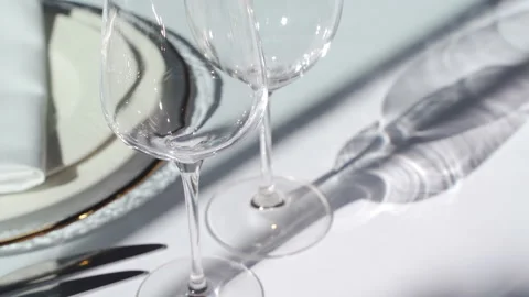 Glass glasses on the table. Close up Stock Footage 150119055