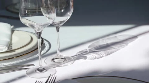 Glass glasses on the table. Stock Footage 150119380