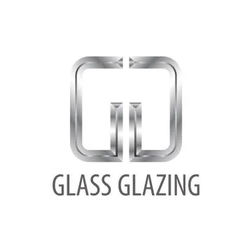 Glass glazing. Shiny grey initial letter GG logo concept design template Stock Illustration