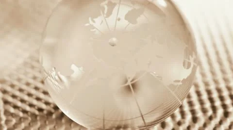 Glass globe against a crosshatch pattern Stock Footage 21301314