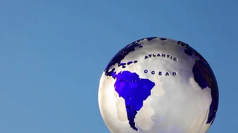 Glass Globe Blue Sky Stock Footage 87396550