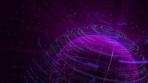 Glass globe distortion digital background loop, abstract 3d render, computer イラスト素材