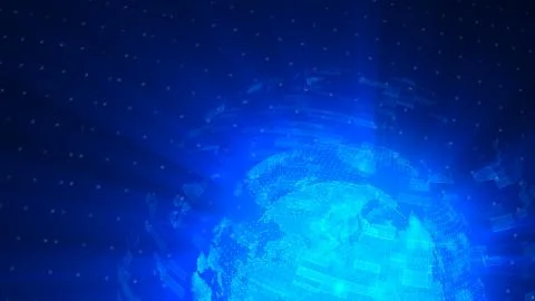 Glass globe distortion digital background loop, abstract 3d render, computer Stock Illustration