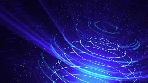 Glass globe distortion digital background loop, abstract 3d render, computer Stock Illustration