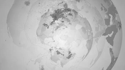 Glass globe distortion digital background, abstract 3d render, computer Illustrazione stock