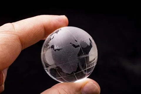 Glass globe for environment and conservation. Global business or education Stock Photos