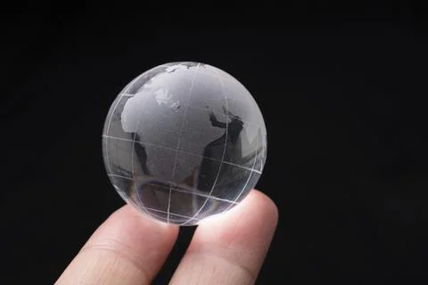 Glass globe for environment and conservation. Global business or education Stock Photos